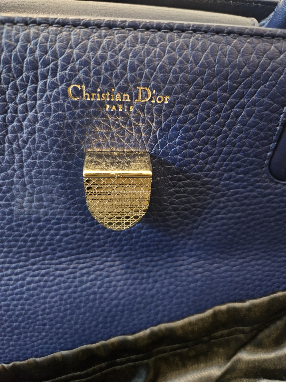 Cristian Dior Structured Blue Top-Handle Satchel - Picture 7 of 7
